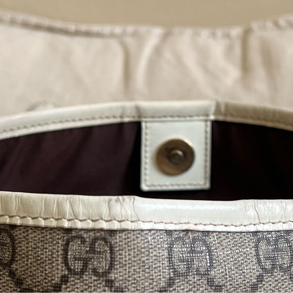 GUCCI “Joy” GG Monogram Tote With White Leather Trim - Picture 16 of 17